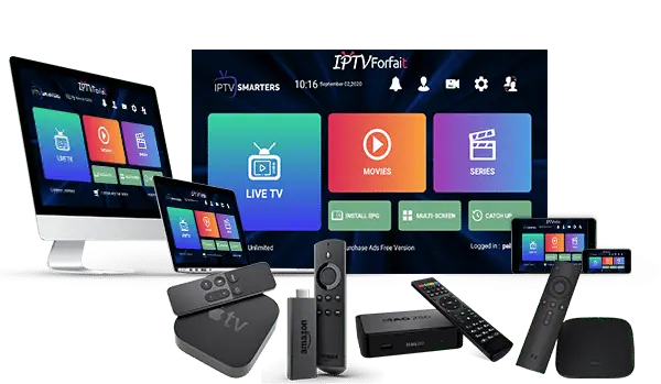 Applications de lecture IPTV présentées sur un téléviseur